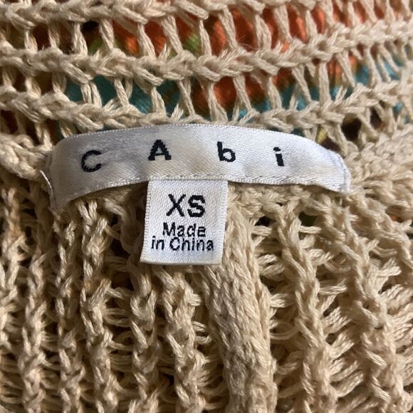 CAbi Teachers Pet Open Front Linen Blend Cardigan Sweater XS - Picture 5 of 8